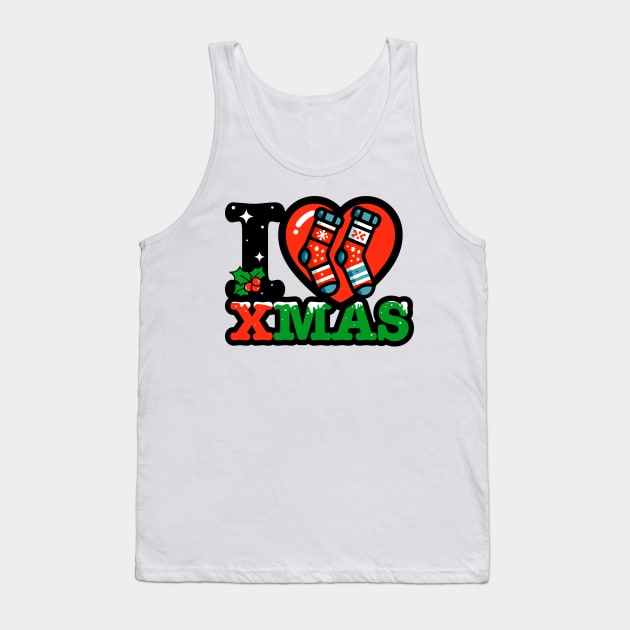 I heart Christmas socks xmas Tank Top by opippi